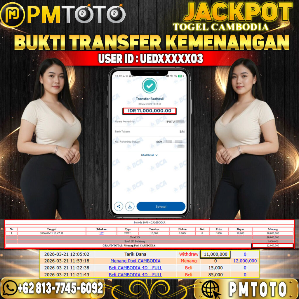 SELAMAT KEPADA MEMBER UEDXXXX03 JACKPOT 11 JUTA DI TOGEL CAMBODIA