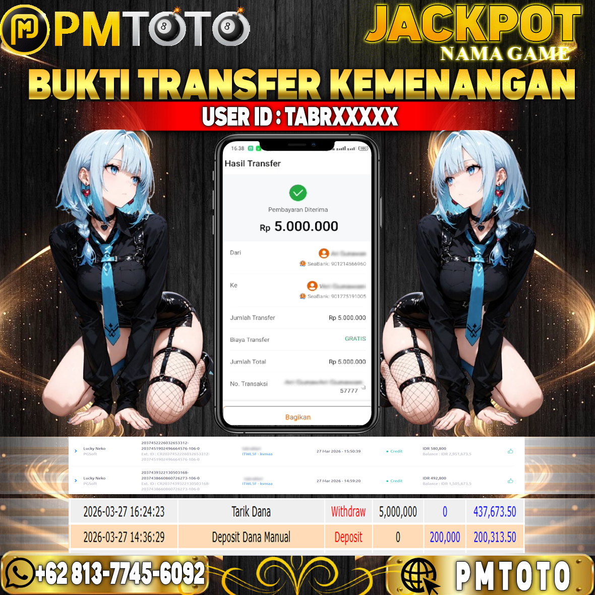 SELAMAT KEPADA MEMBER TABRXXXXX JACKPOT 5 JUTA DI Slot Lucky Neko