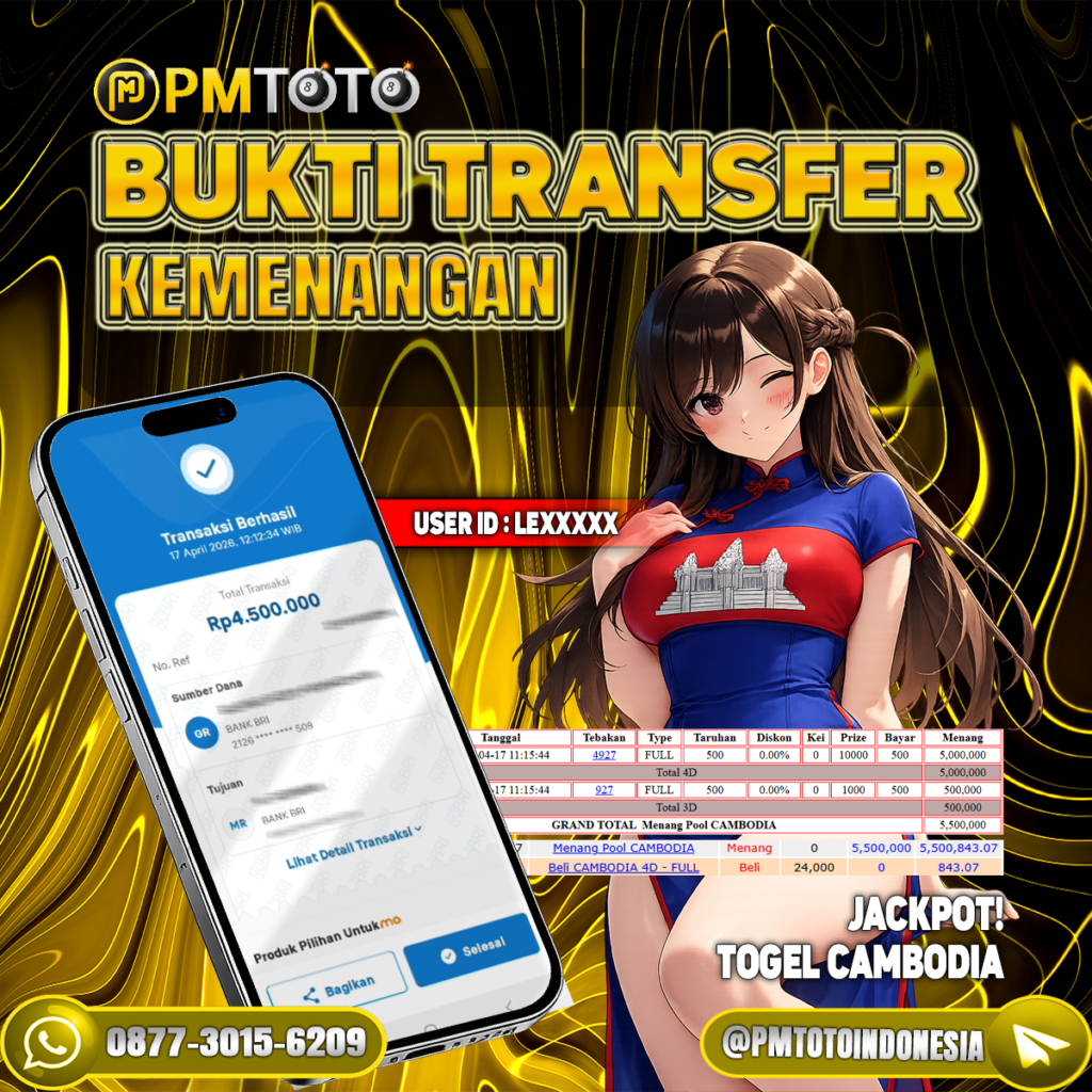 SELAMAT KEPADA MEMBER LEXXXXX JACKPOT 4.5 JUTA DI TOGEL CAMBODIA