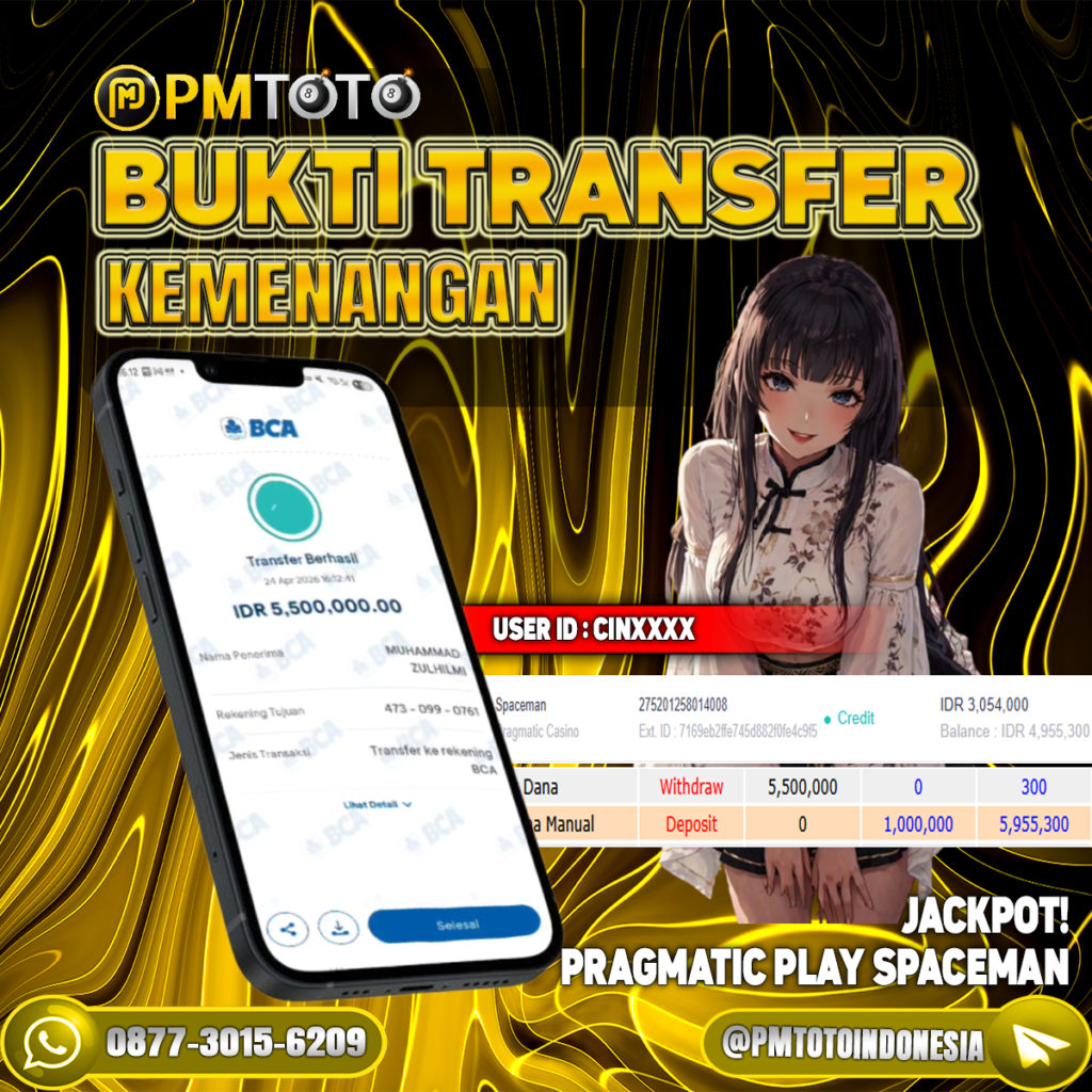 SELAMAT KEPADA MEMBER CINXXXX JACKPOT 5,5 JUTA DI SLOT SPACEMAN