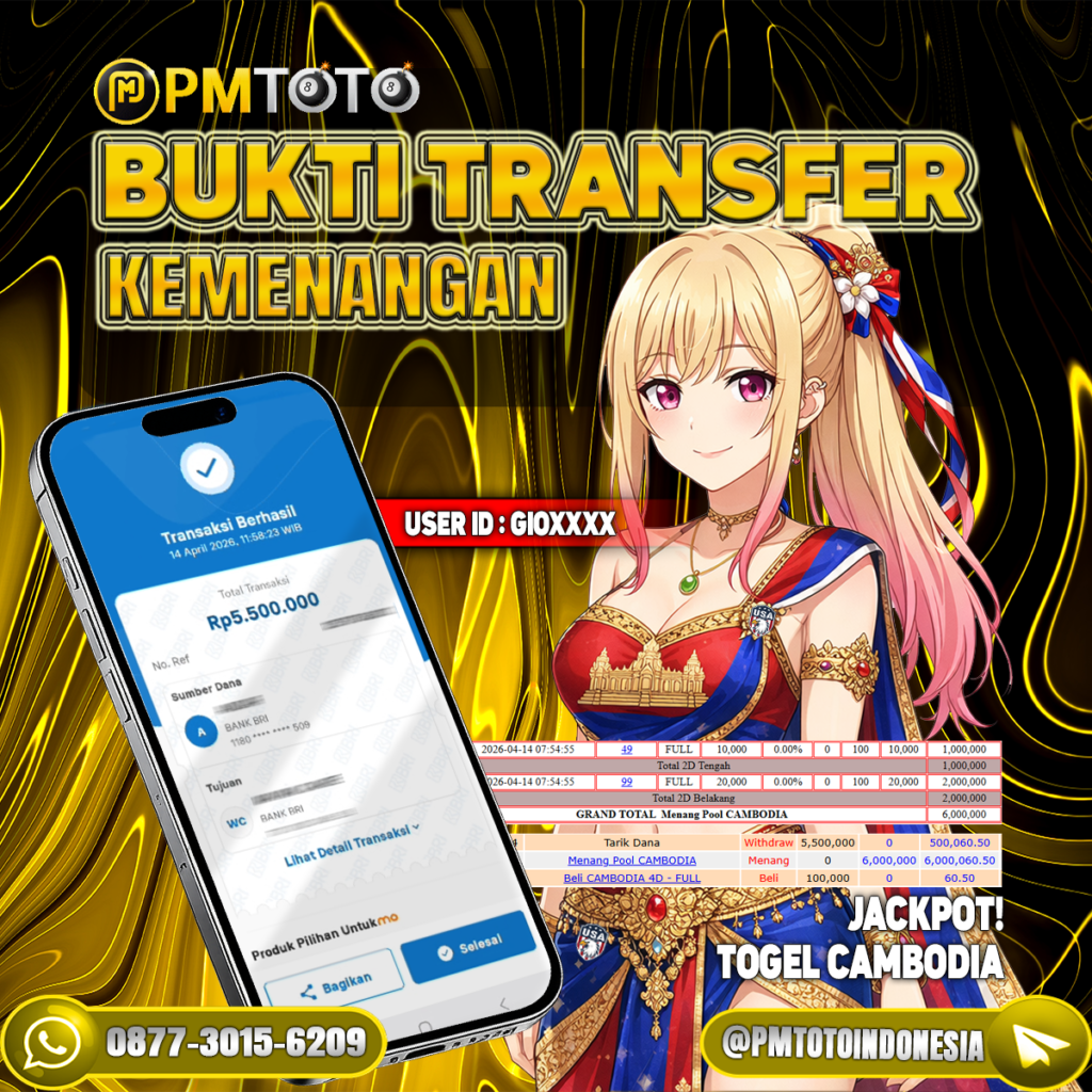 SELAMAT KEPADA MEMBER GIOXXXX JACKPOT 5.5 JUTA DI TOGEL CAMBODIA
