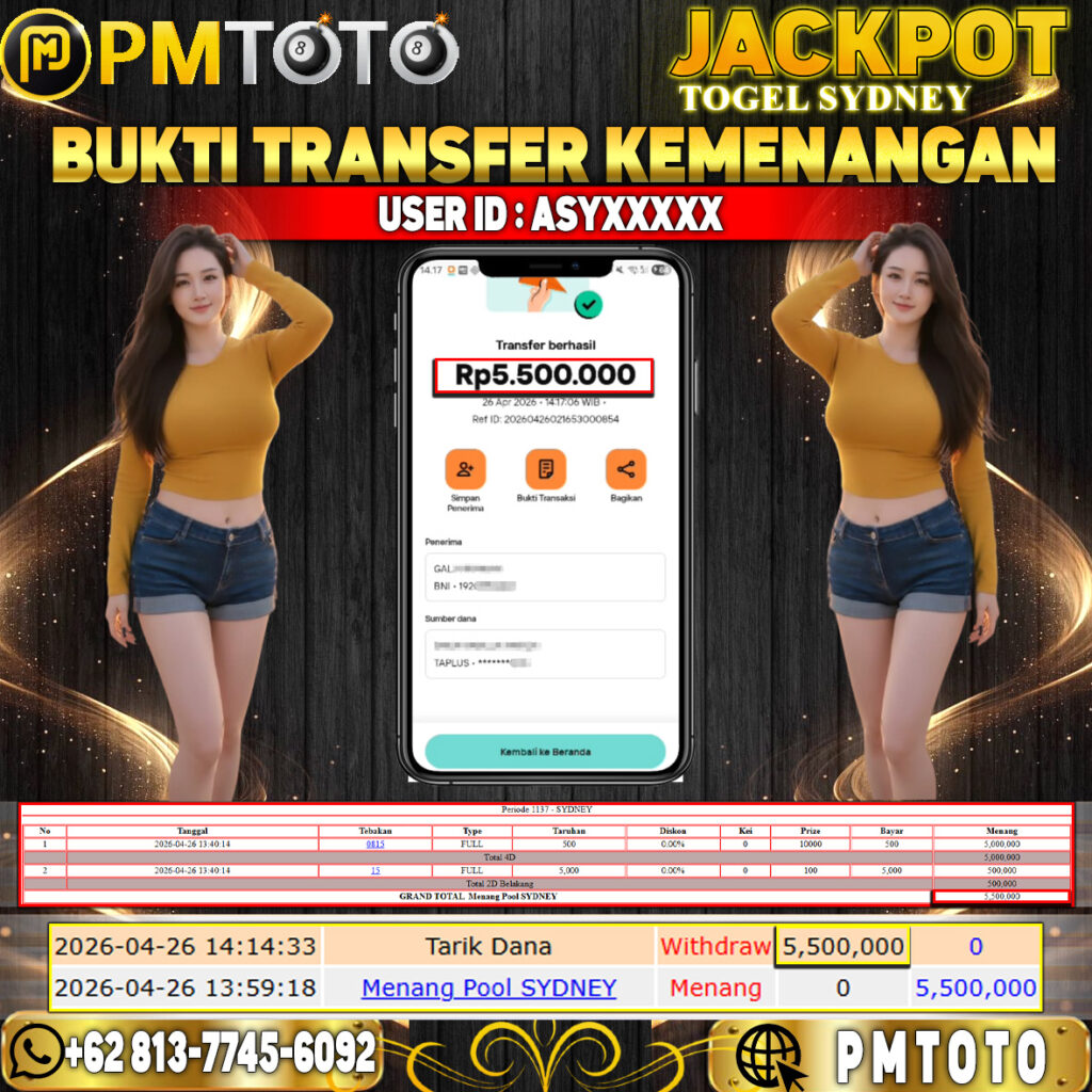 SELAMAT KEPADA MEMBER ASYXXXX JACKPOT 5.5 JUTA DI TOGEL SYDNEY