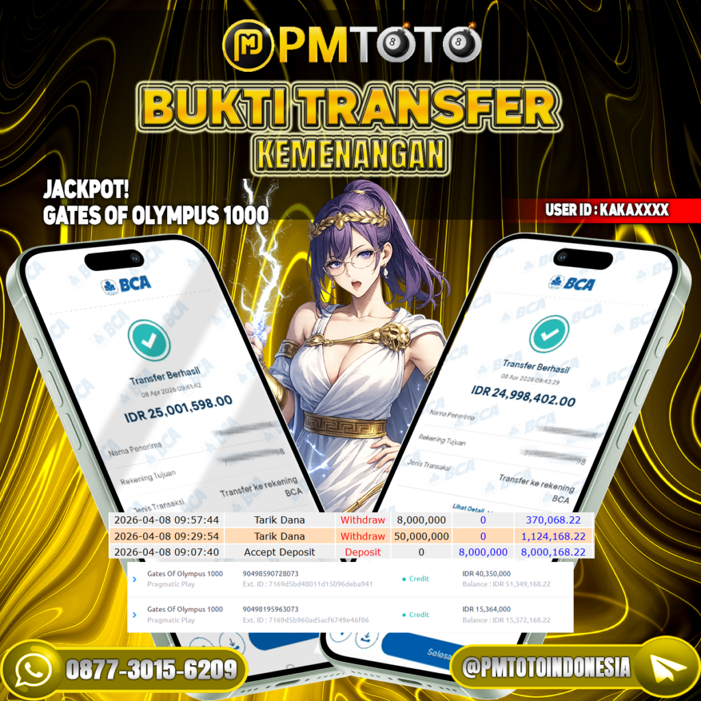 SELAMAT KEPADA MEMBER KAKAXXXX JACKPOT 50 JUTA DI SLOT GATES OF OLYMPUS