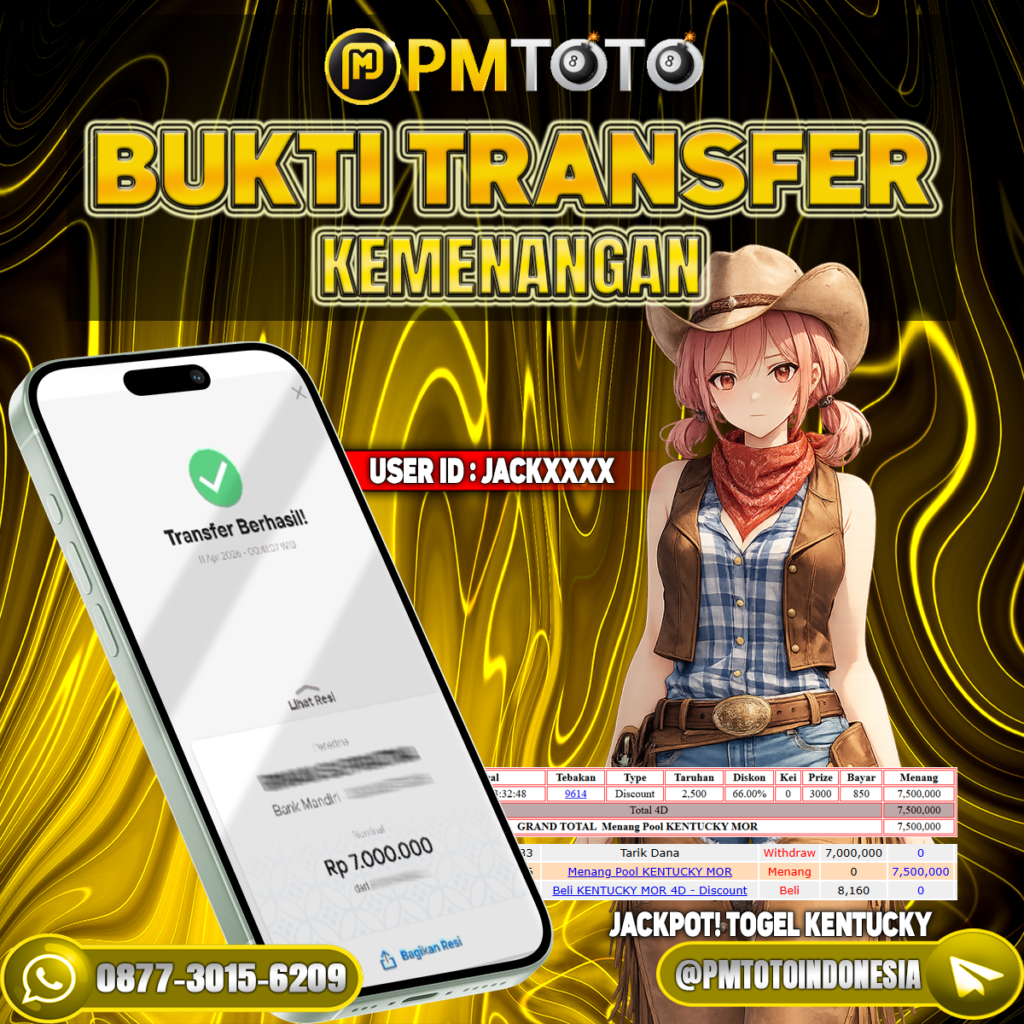 SELAMAT KEPADA MEMBER JACKXXXX JACKPOT 7 JUTA DI TOGEL KENTUCKY MORNING