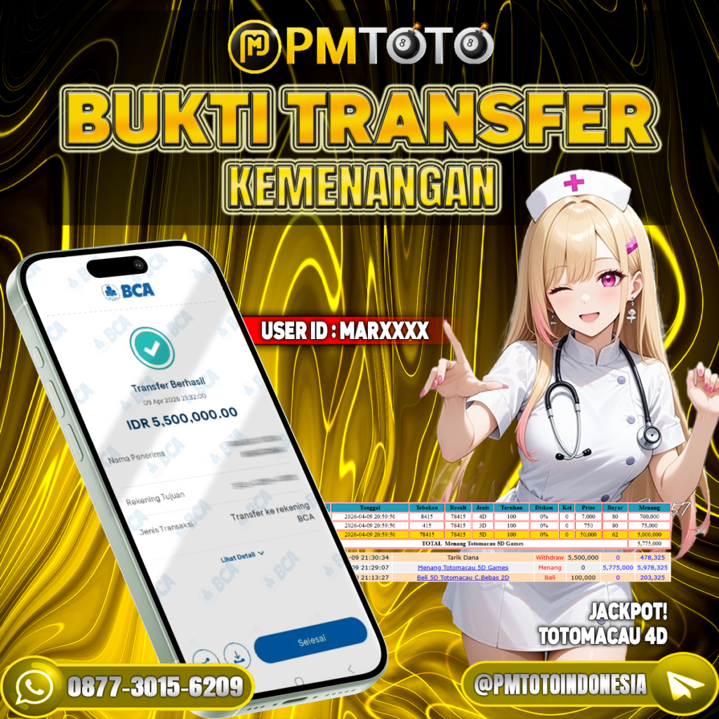 SELAMAT KEPADA MEMBER MARXXXX JACKPOT 5.5 JUTA DI TOGEL TOTOMACAU 4D