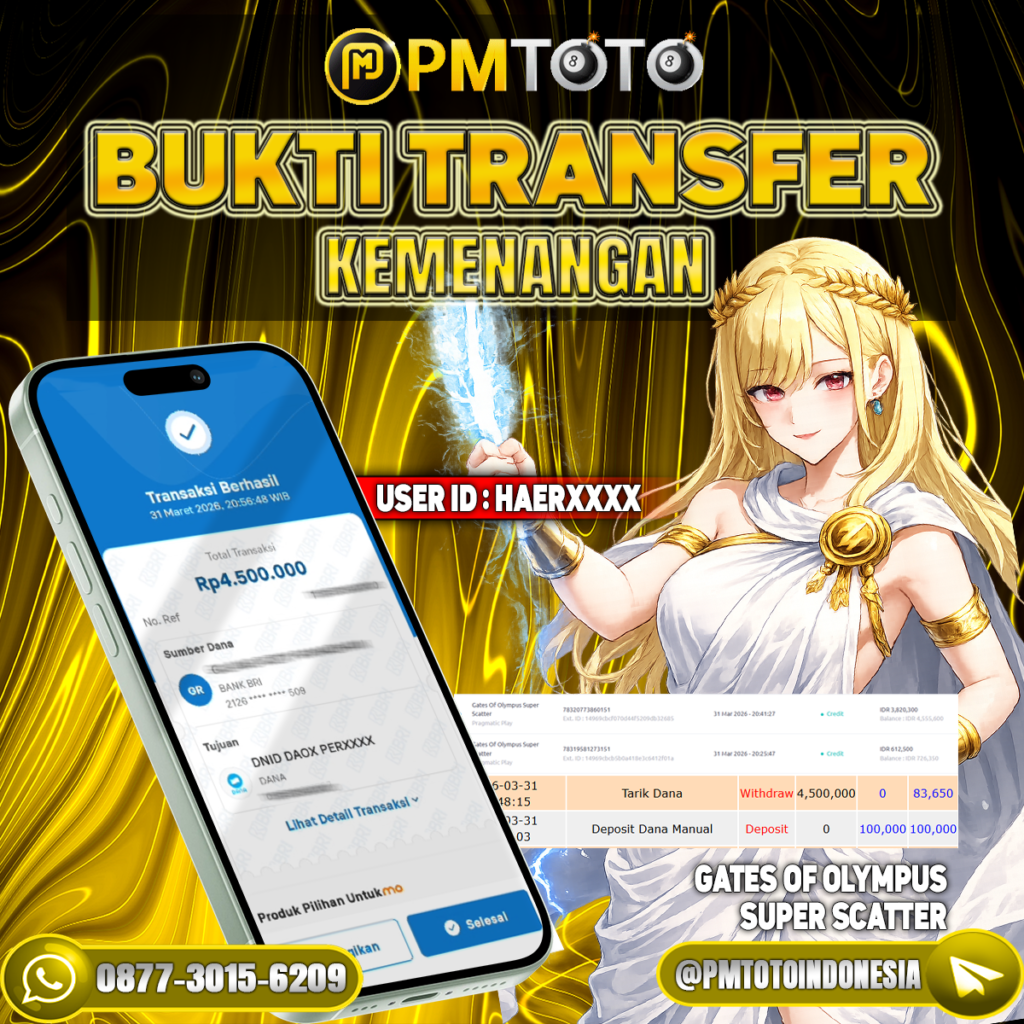 SELAMAT KEPADA MEMBER HAERXXXX JACKPOT 4.5 JUTA DI GATES OF OLYMPUS SUPER SCATTER