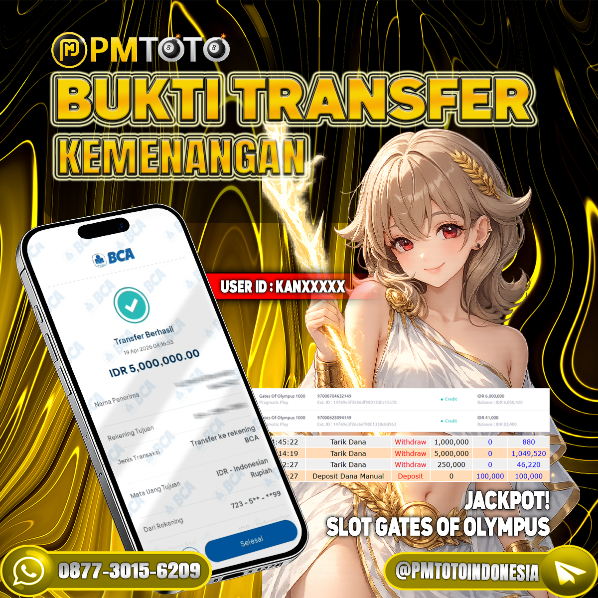 SELAMAT KEPADA MEMBER KANXXXXX JACKPOT 5 JUTA DI SLOT GATES OF OLYMPUS
