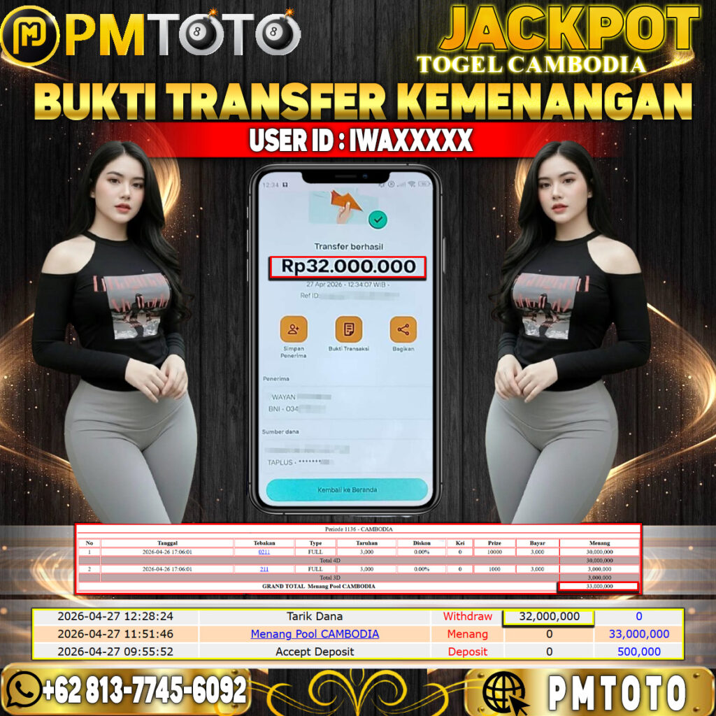 SELAMAT KEPADA MEMBER IWAXXXX JACKPOT 32 JUTA DI TOGEL CAMBODIA
