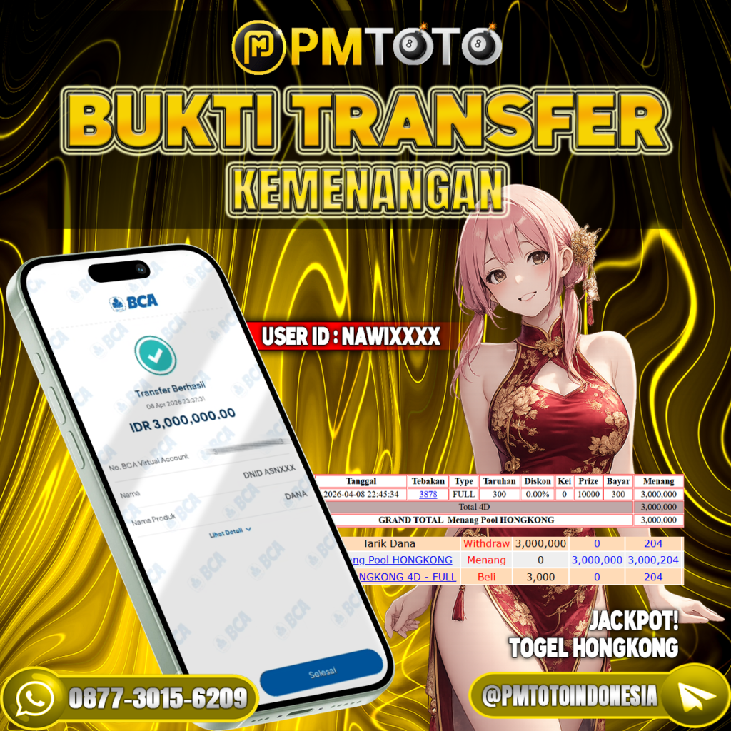 SELAMAT KEPADA MEMBER NAWIXXXX JACKPOT 3 JUTA DI TOGEL HONGKONG LOTTO