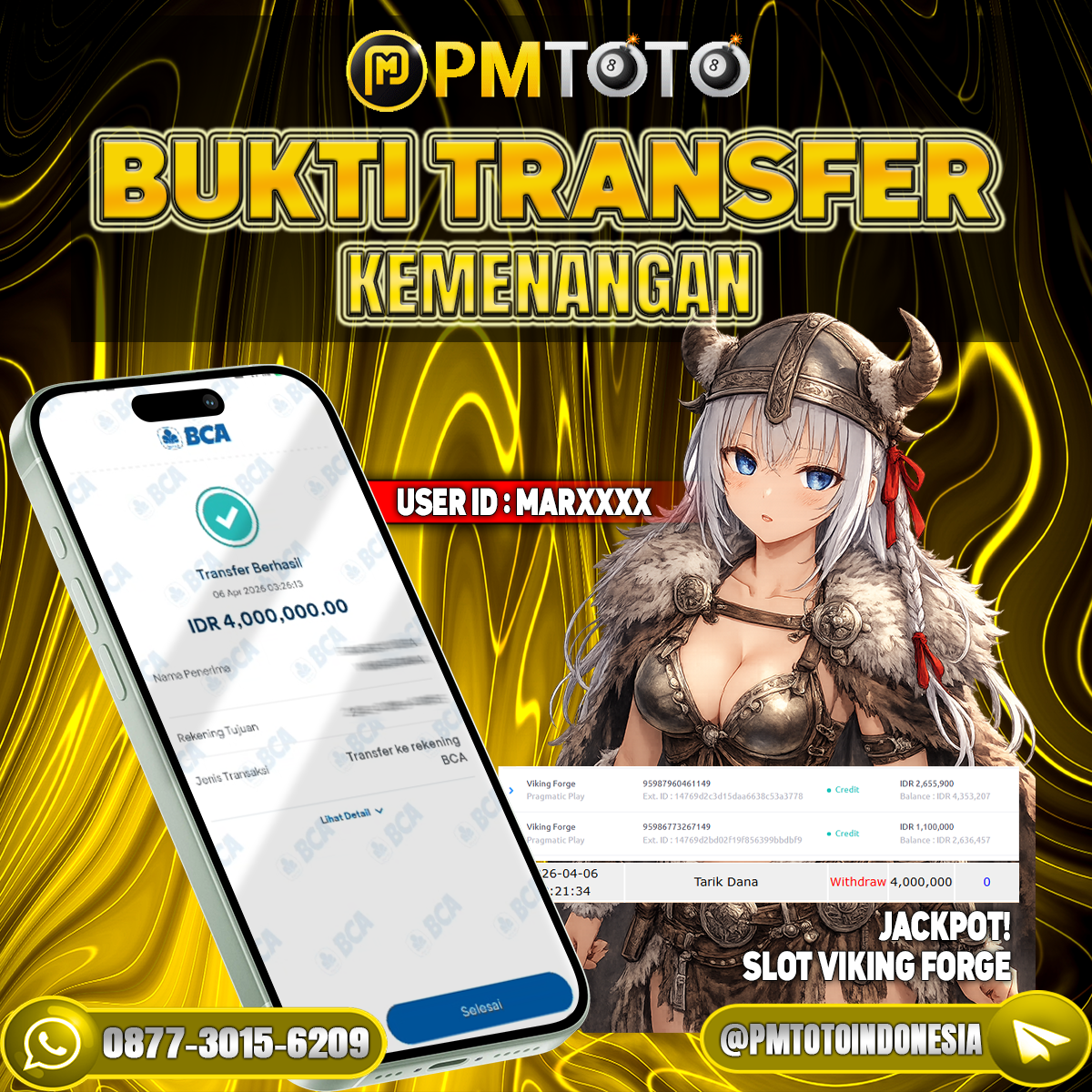 SELAMAT KEPADA MEMBER MARXXXX JACKPOT 4 JUTA DI SLOT VIKING FORGE