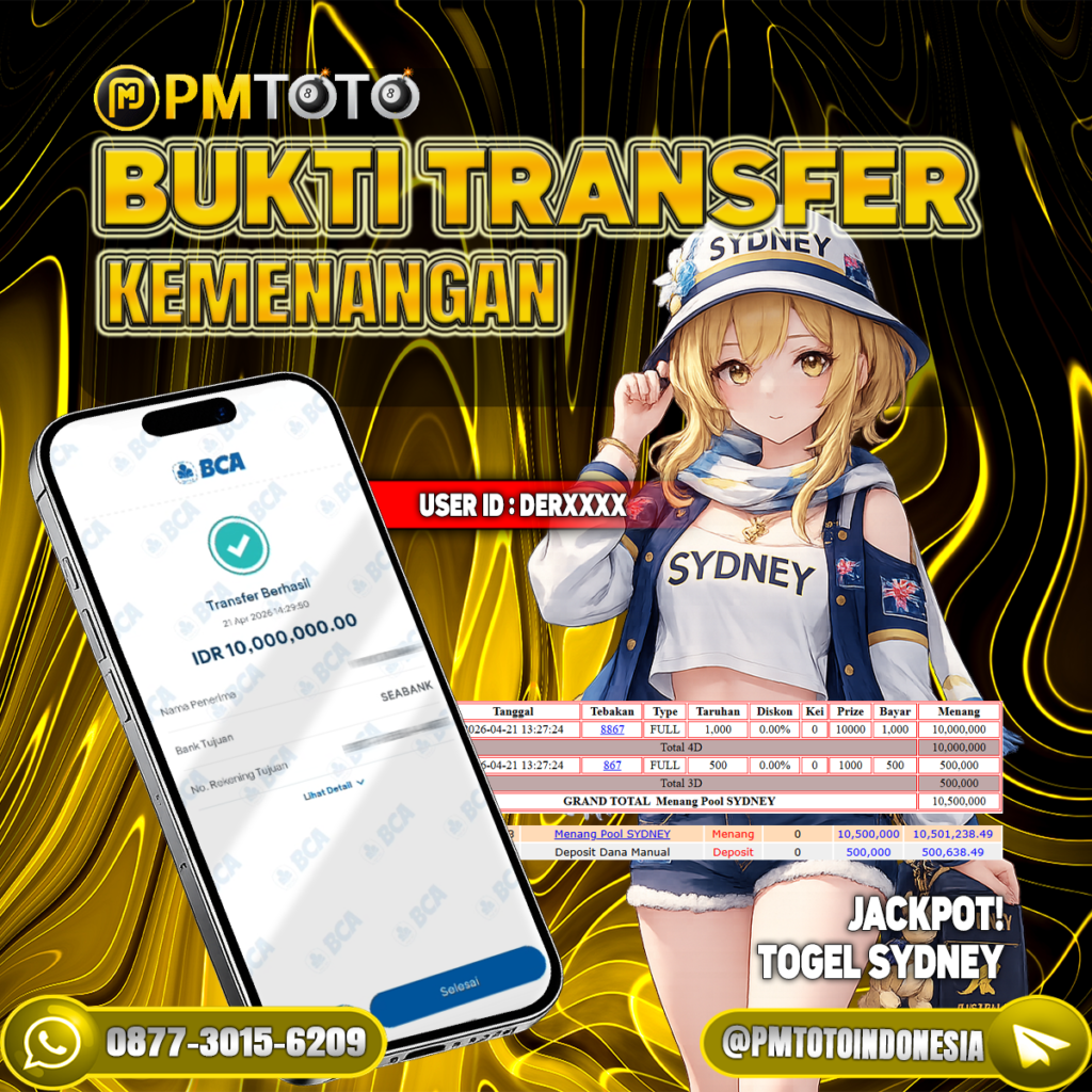 SELAMAT KEPADA MEMBER DERXXXX JACKPOT 10 JUTA DI TOGEL SYDNEY LOTTO