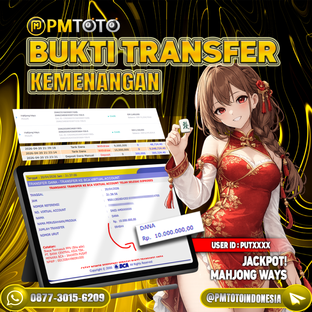 SELAMAT KEPADA MEMBER PUTXXXX JACKPOT 10 JUTA DI SLOT MAHJONG WAYS