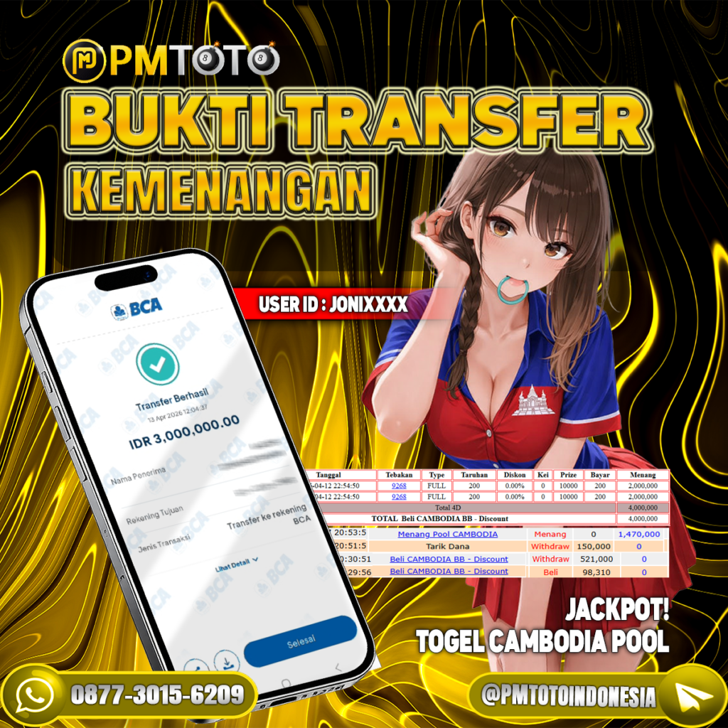 SELAMAT KEPADA MEMBER JONIXXXX JACKPOT  3 JUTA DI TOGEL CAMBODIA POOL