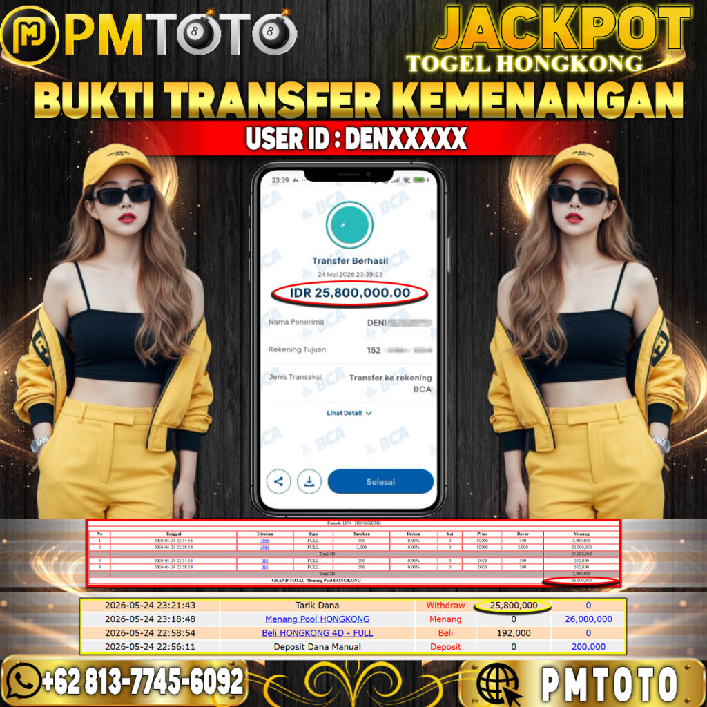 SELAMAT KEPADA MEMBER DENXXXX JACKPOT 25.8 JUTA DI TOGEL HONGKONG LOTTO