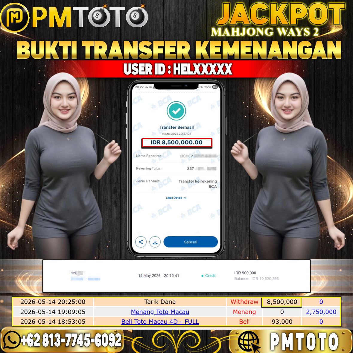 SELAMAT KEPADA MEMBER HELXXXX JACKPOT 8.5 JUTA DI SLOT MAHJONG WAYS 2