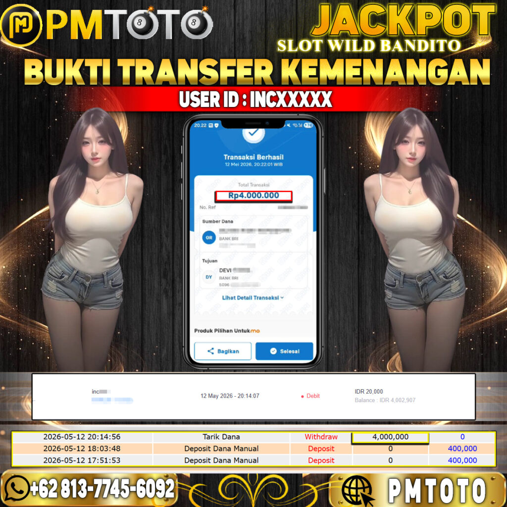 SELAMAT KEPADA MEMBER INCXXXX JACKPOT 4 JUTA DI SLOT WILD BANDITO
