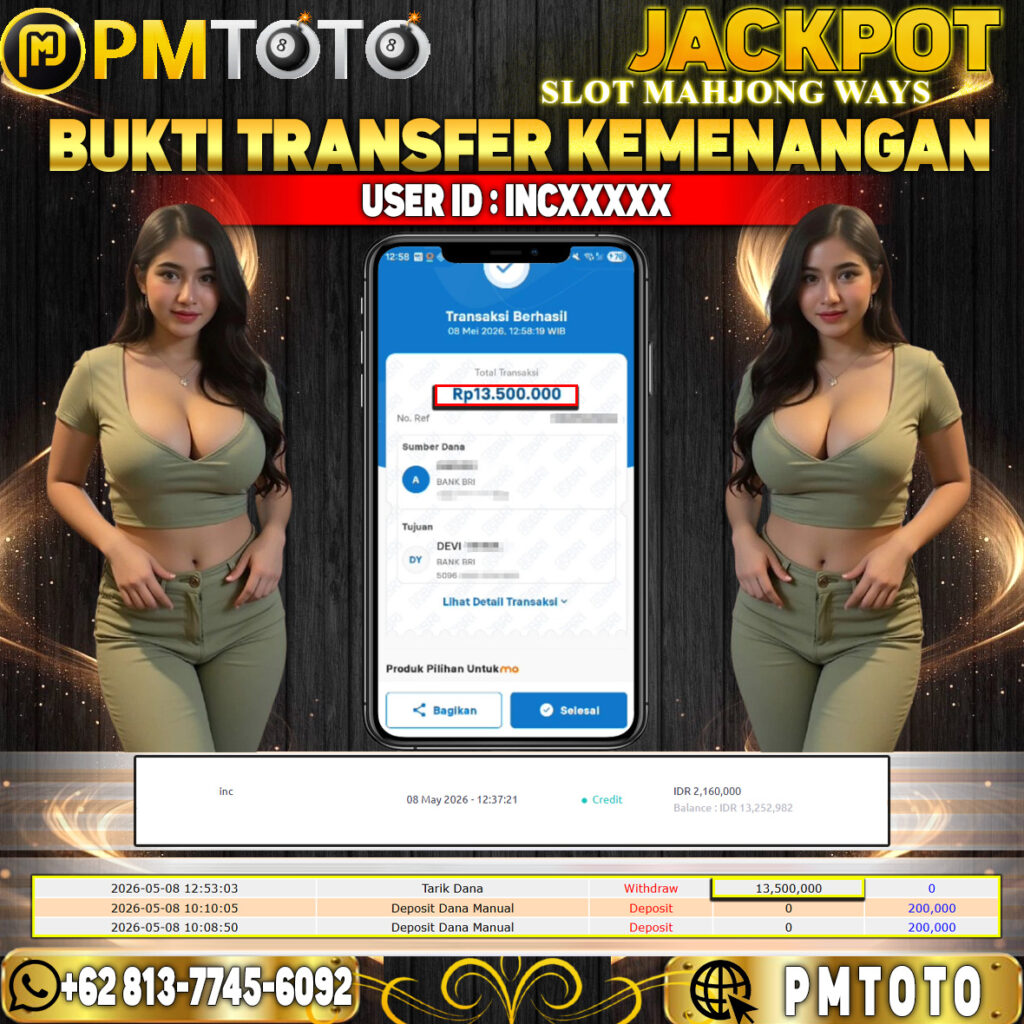 SELAMAT KEPADA MEMBER INCXXXX JACKPOT 13.5 JUTA DI SLOT MAHJONG WAYS