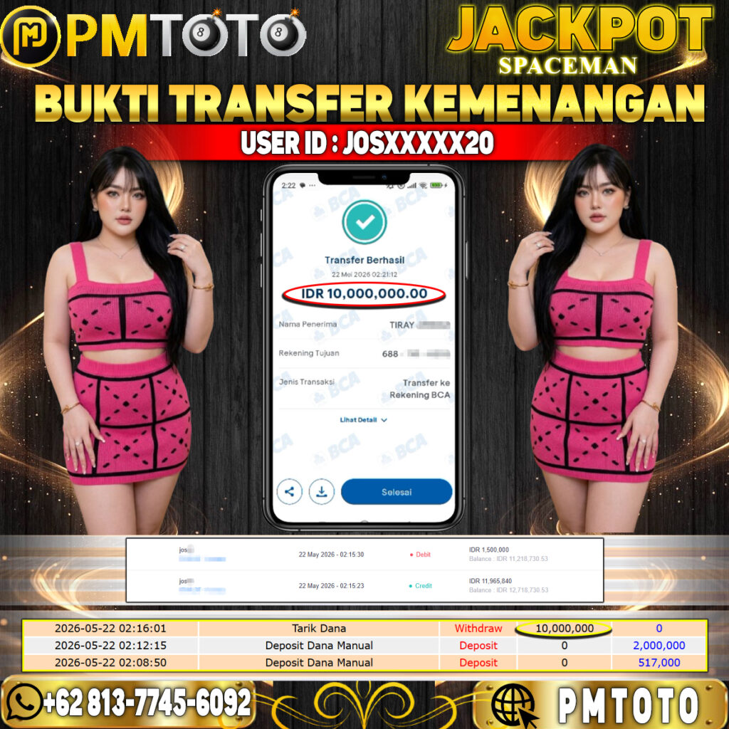 SELAMAT KEPADA MEMBER JOSXXXX20 JACKPOT 10 JUTA DI SLOT SPACEMAN