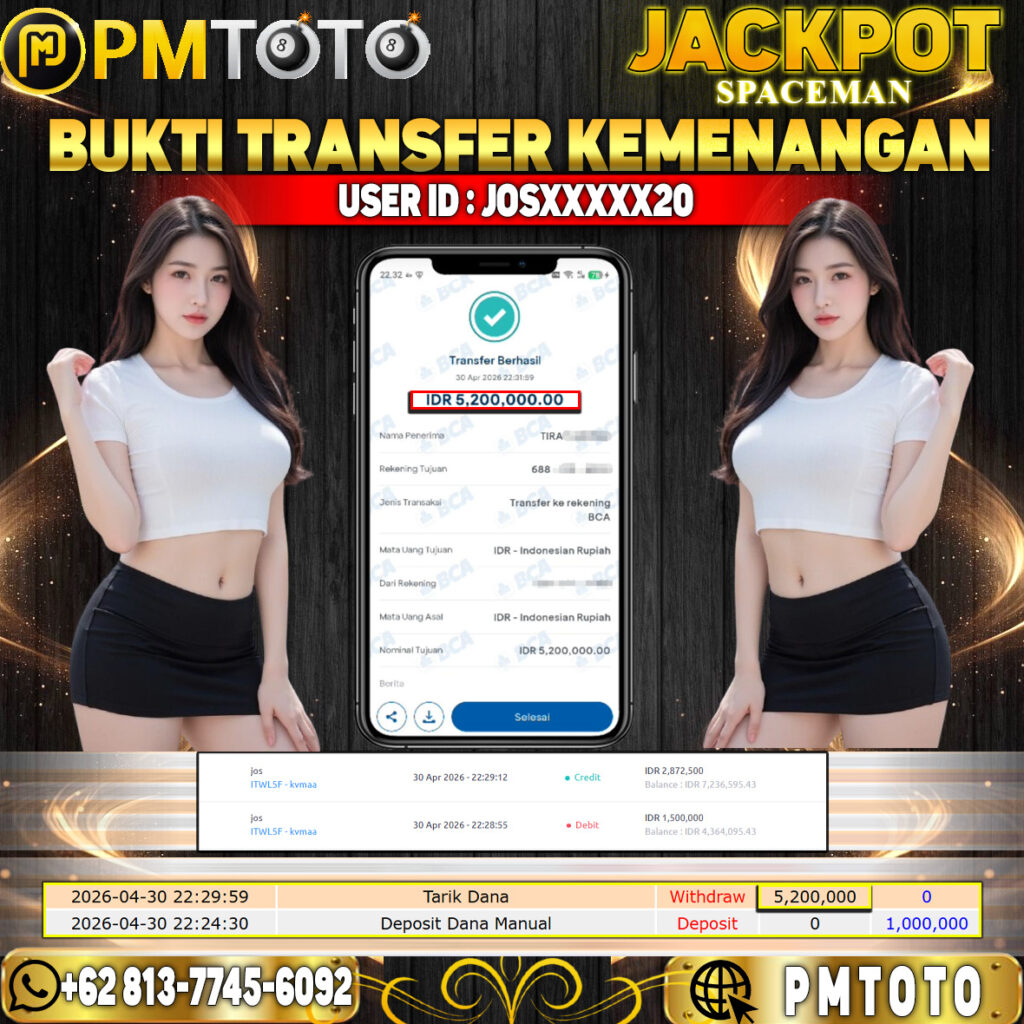 SELAMAT KEPADA MEMBER JOSXXXX20 JACKPOT 5.2 JUTA DI SLOT SPACEMAN