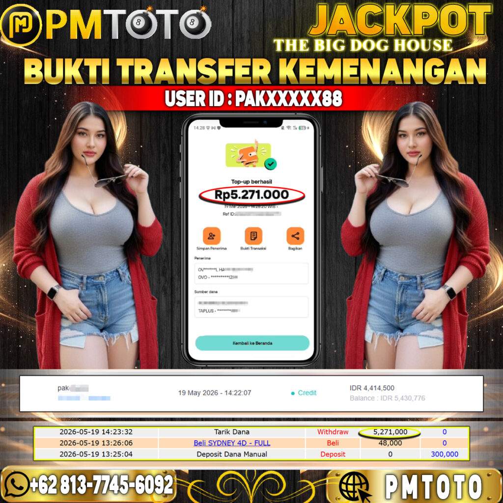 SELAMAT KEPADA MEMBER PAKXXXX88 JACKPOT 5.2 JUTA DI SLOT THE BIG DOG HOUSE
