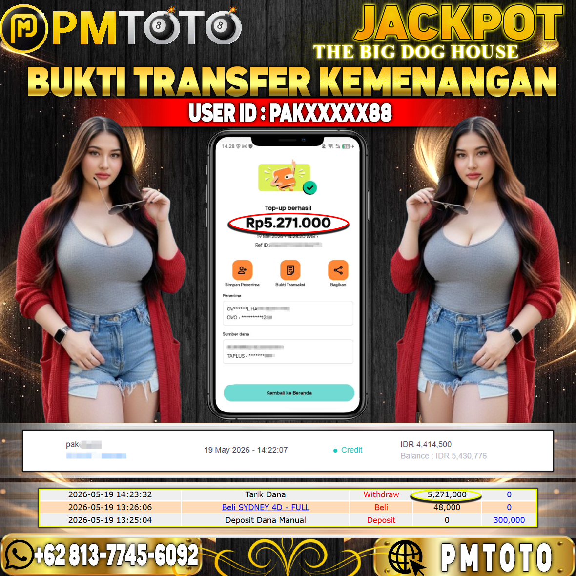 SELAMAT KEPADA MEMBER PAKXXXX88 JACKPOT 5.2 JUTA DI SLOT THE BIG DOG HOUSE