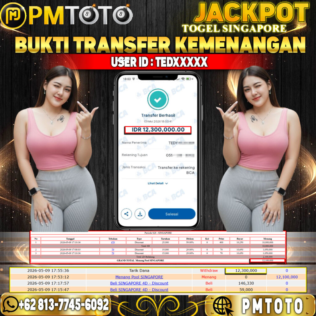 SELAMAT KEPADA MEMBER TEDXXXX JACKPOT 12.3 JUTA DI TOGEL SINGAPORE