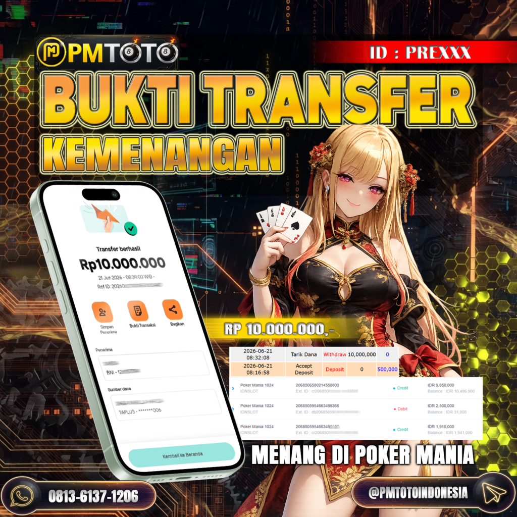 SELAMAT KEPADA MEMBER PREXXX JACKPOT 10 JUTA DI POKER MANIA