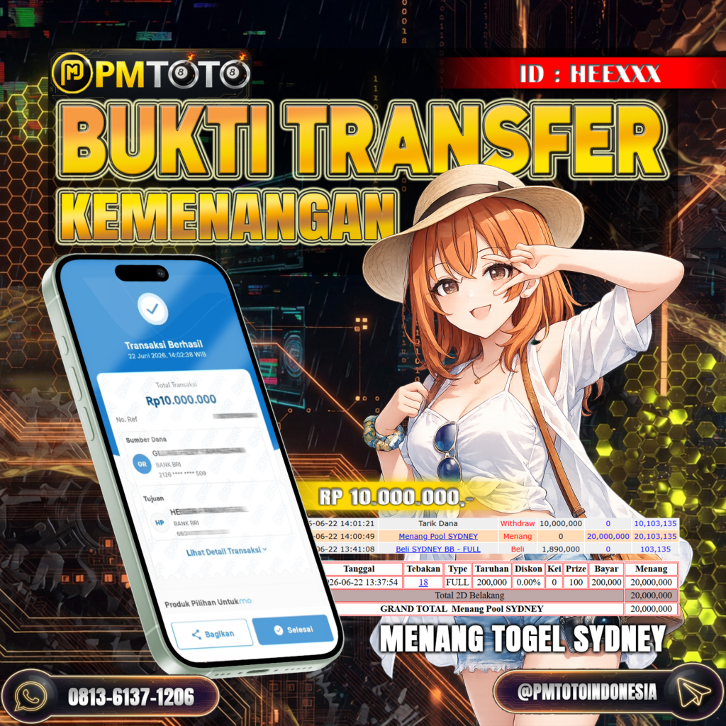 SELAMAT KEPADA MEMBER HEEXXX JACKPOT 10 JUTA DI TOGEL SYDNEY LOTTO