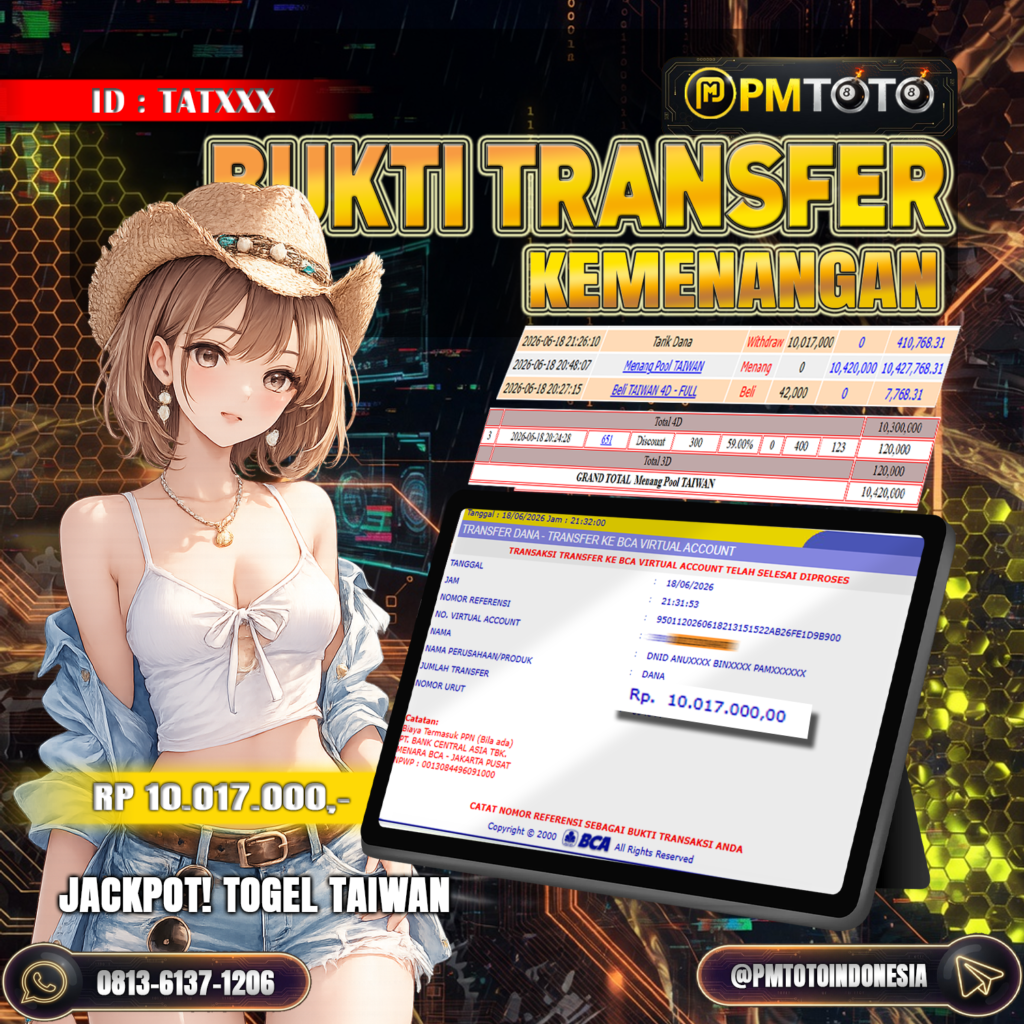 SELAMAT KEPADA MEMBER TATXXX JACKPOT 10 JUTA DI TOGEL TAIWAN