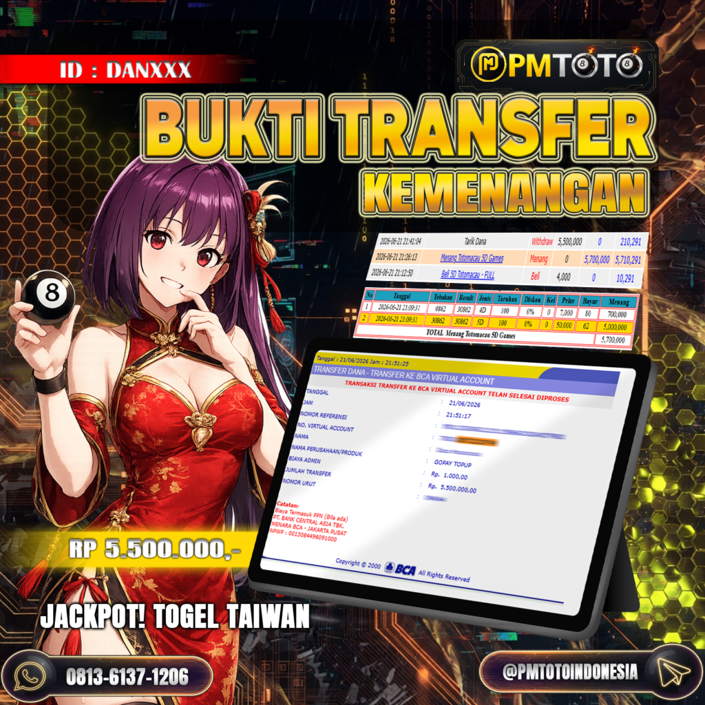 SELAMAT KEPADA MEMBER DANXXX JACKPOT 5.5 JUTA DI TOGEL TOTO MACAU 5D