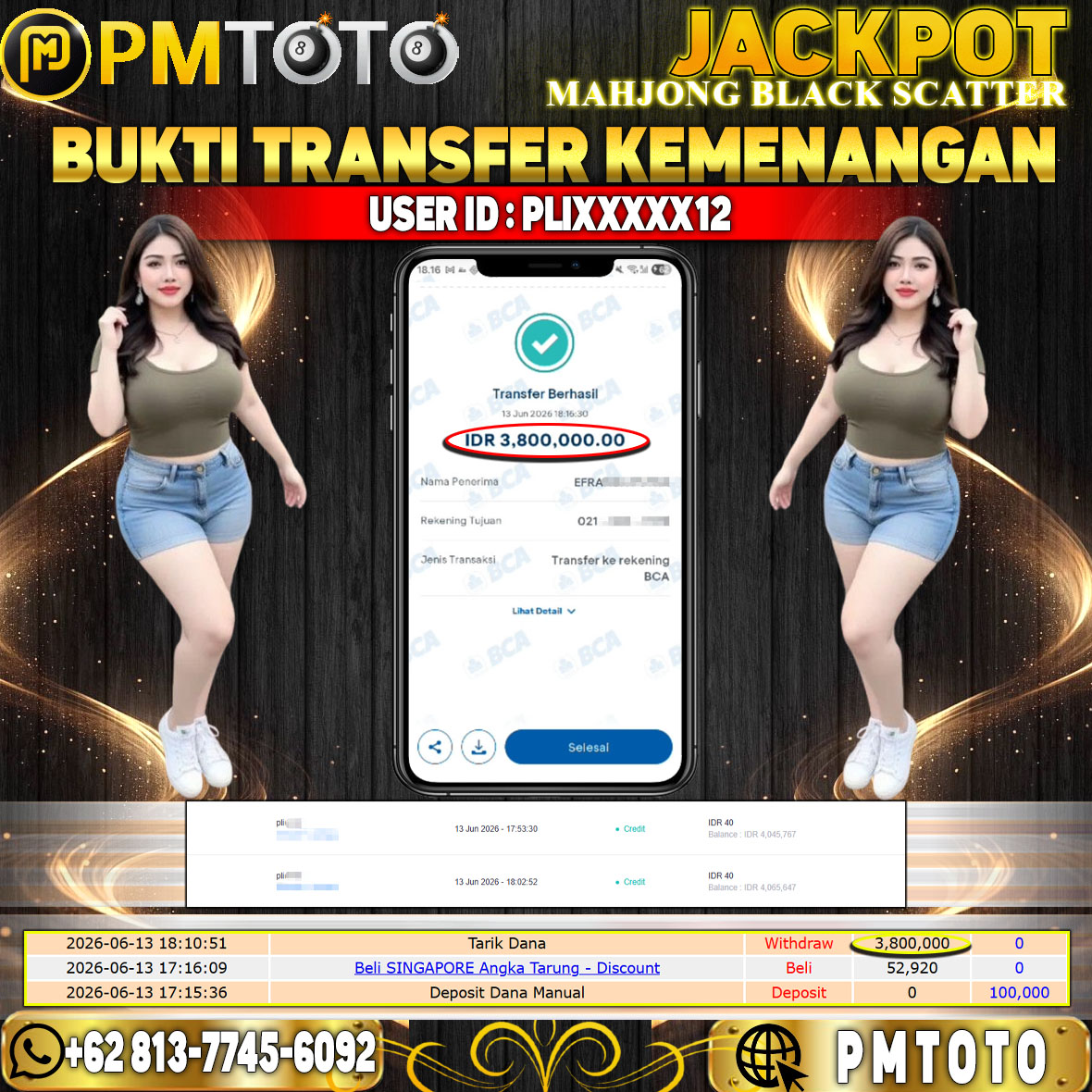 SELAMAT KEPADA MEMBER PLIXXXX12 JACKPOT 3.8 JUTA DI SLOT MAHJONG WINS 3-BLACK SCATTER