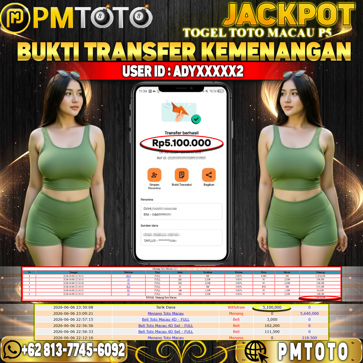SELAMAT KEPADA MEMBER ADYXXXX2 JACKPOT 5.1 JUTA DI TOGEL TOTO MACAU P5