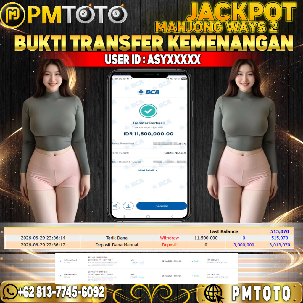 SELAMAT KEPADA MEMBER ASxxxx JACKPOT 11.5 JUTA DI SLOT MAHJONG WAYS