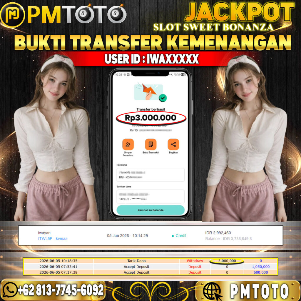 SELAMAT KEPADA MEMBER IWAXXXX JACKPOT 3 JUTA DI SLOT SWEET BONANZA 1000