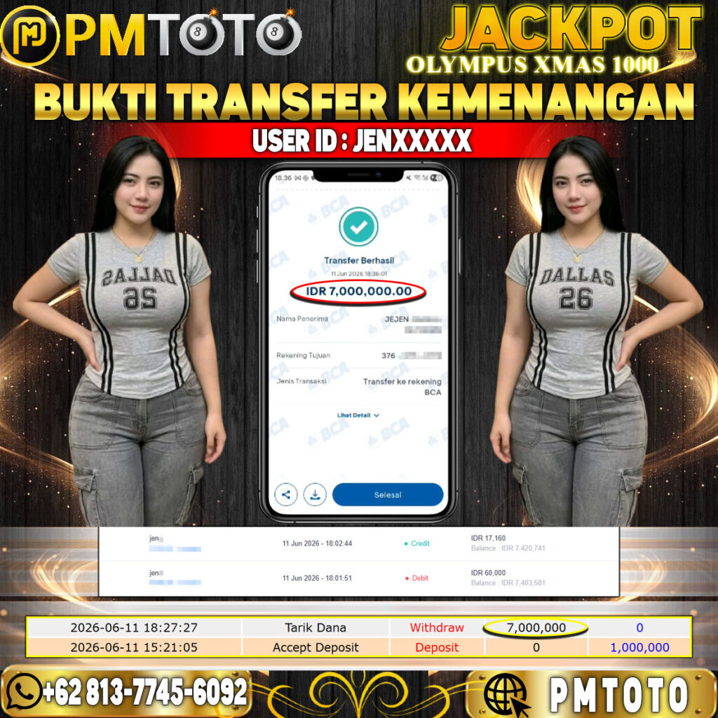 SELAMAT KEPADA MEMBER JENXXXX JACKPOT 7 JUTA DI SLOT GATES OF OLYMPUS XMAS 1000
