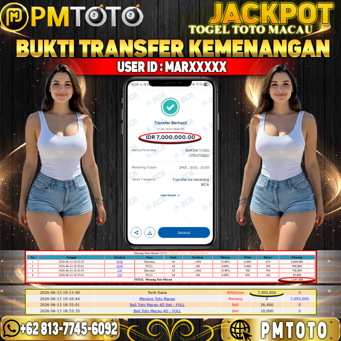 SELAMAT KEPADA MEMBER MARXXXX JACKPOT 7 JUTA DI TOGEL TOTO MACAU