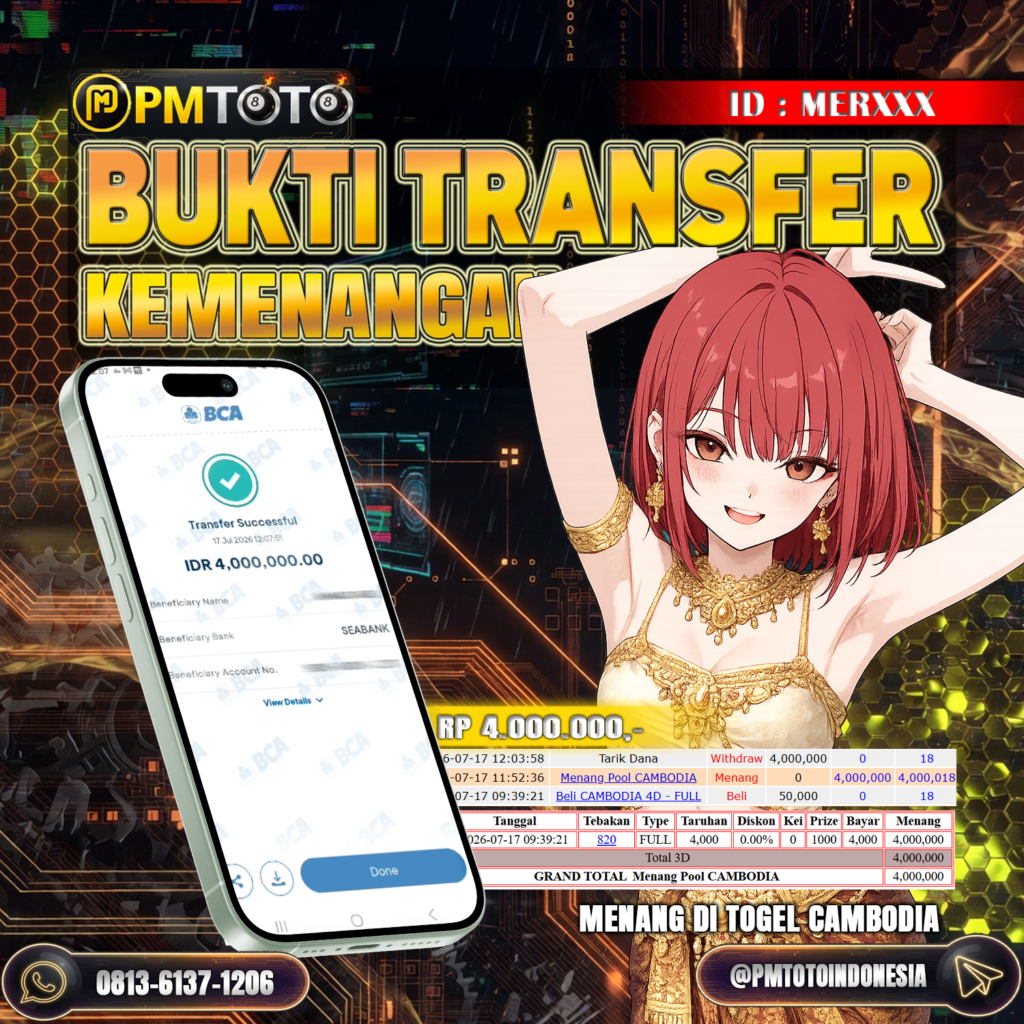 SELAMAT KEPADA MEMBER MERXXX JACKPOT 4 JUTA DI TOGEL CAMBODIA