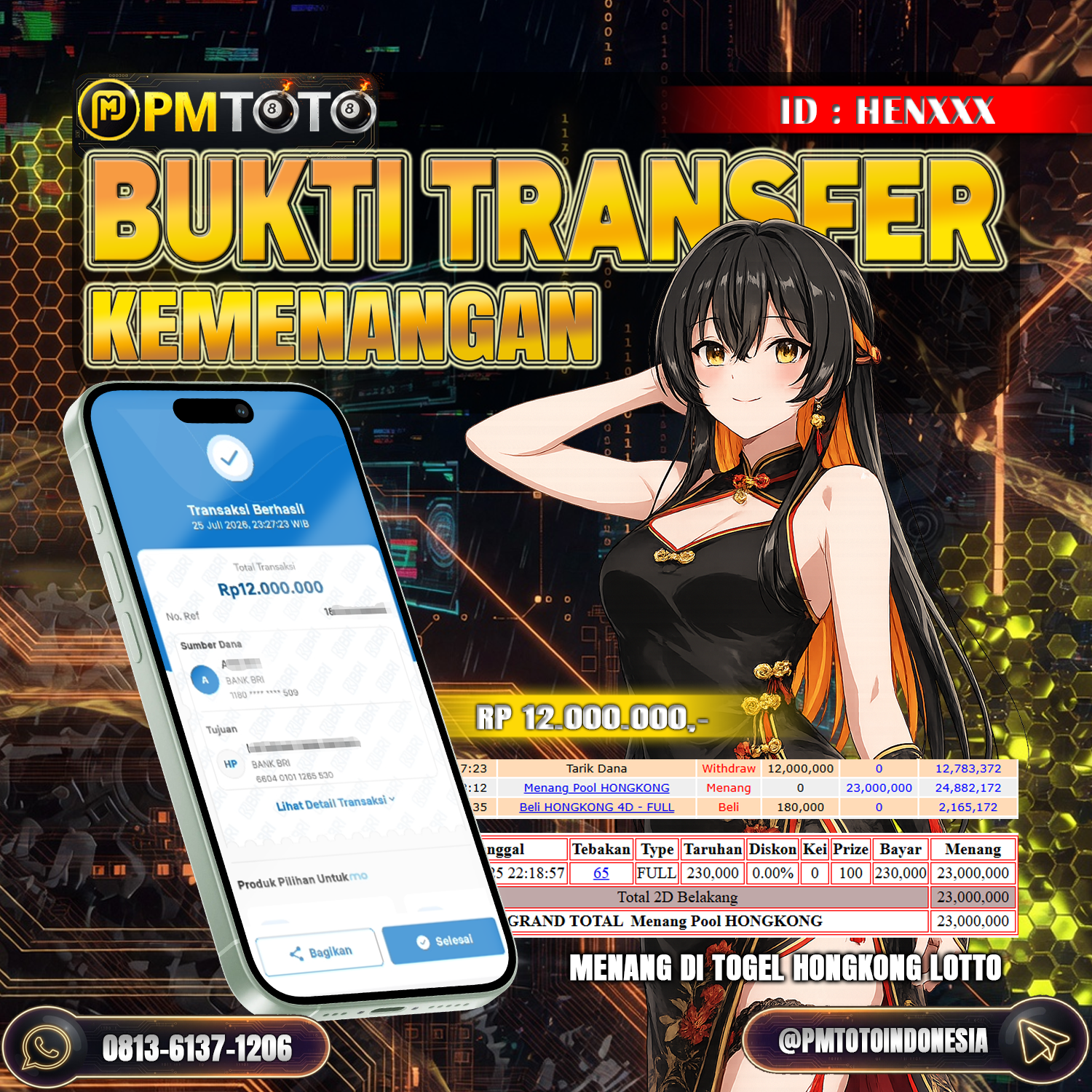 SELAMAT KEPADA MEMBER HENXXX JACKPOT 12 JUTA DI TOGEL HONGKONG