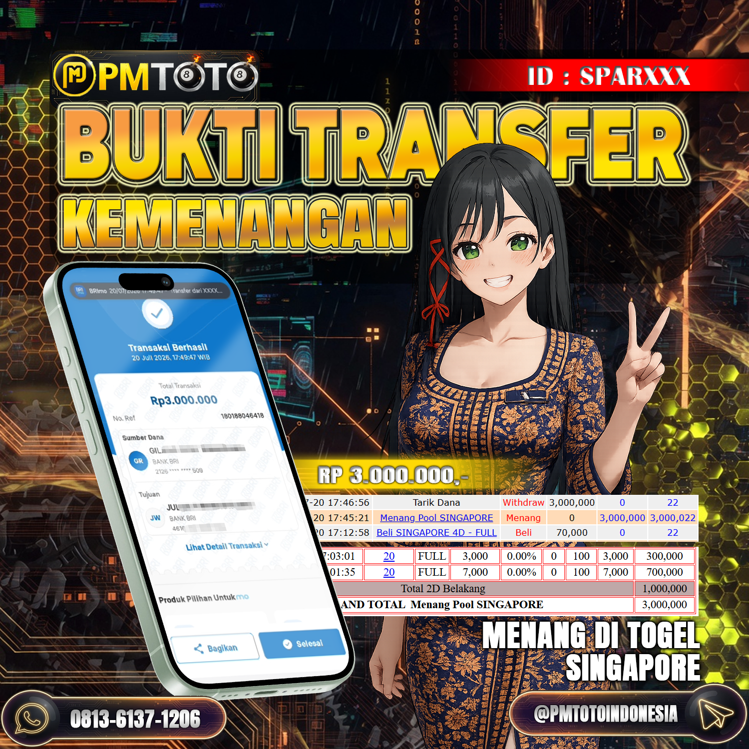 SELAMAT KEPADA MEMBER SPARXXX JACKPOT 3 JUTA DI TOGEL SINGAPORE