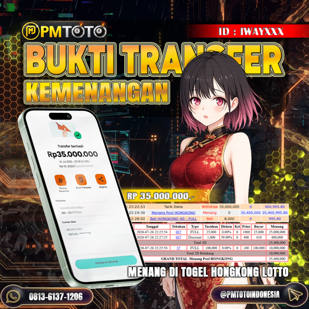 SELAMAT KEPADA MEMBER IWAYXXX JACKPOT 35 JUTA DI TOGEL HONGKONG