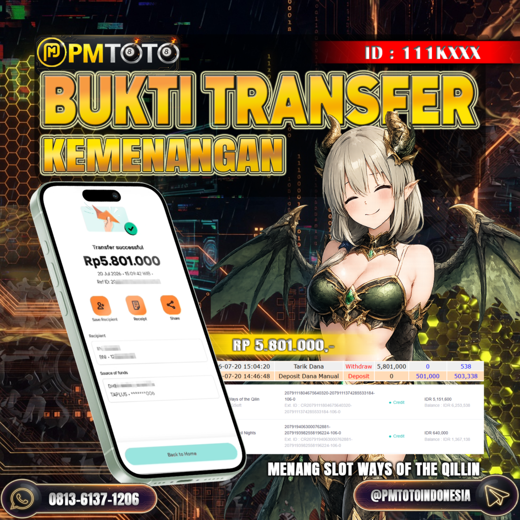 SELAMAT KEPADA MEMBER 111KXXX JACKPOT 8 JUTA DI SLOT WAYS OF QILLIN