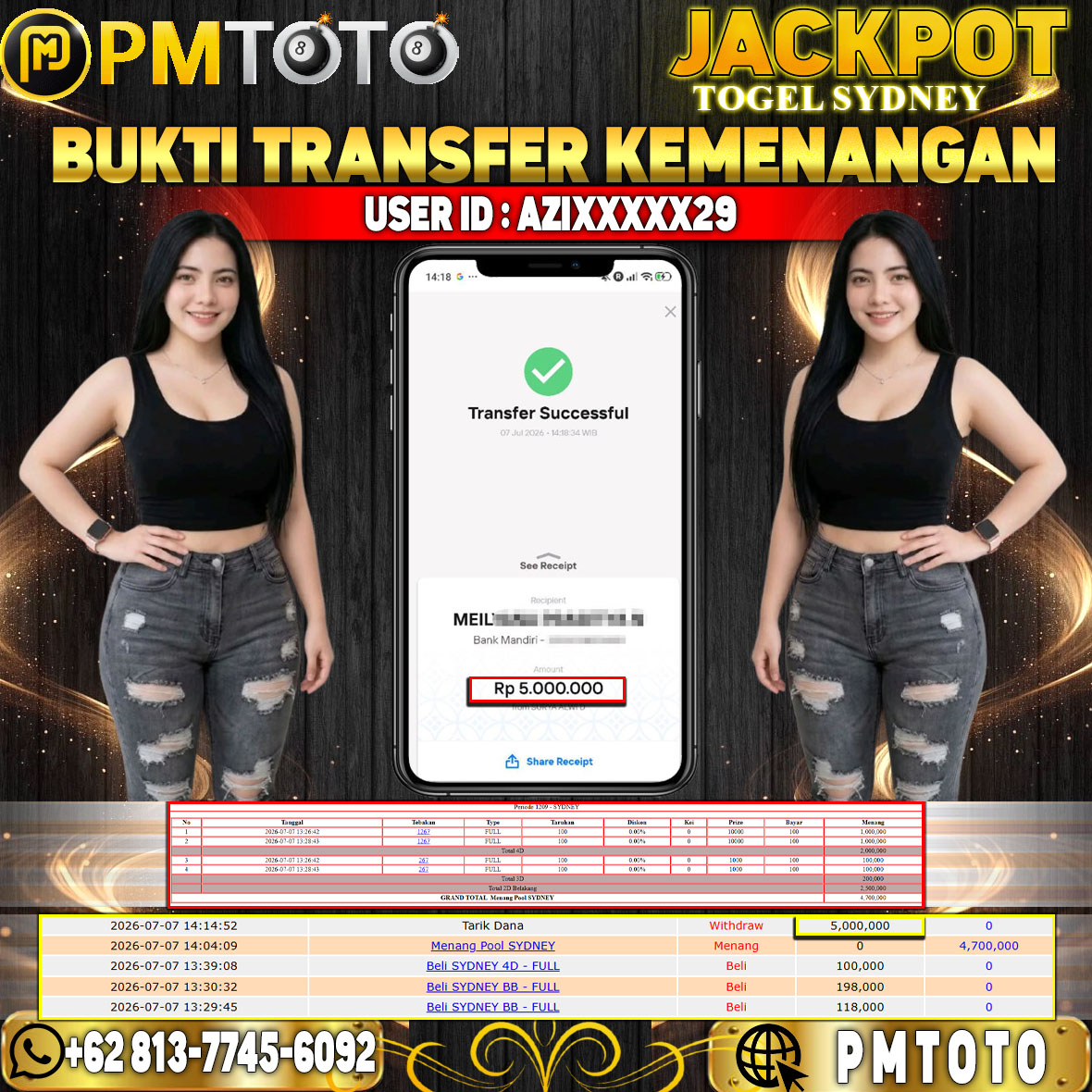 SELAMAT KEPADA MEMBER AZIXXXX29 JACKPOT 5 JUTA DI TOGEL SYDNEY