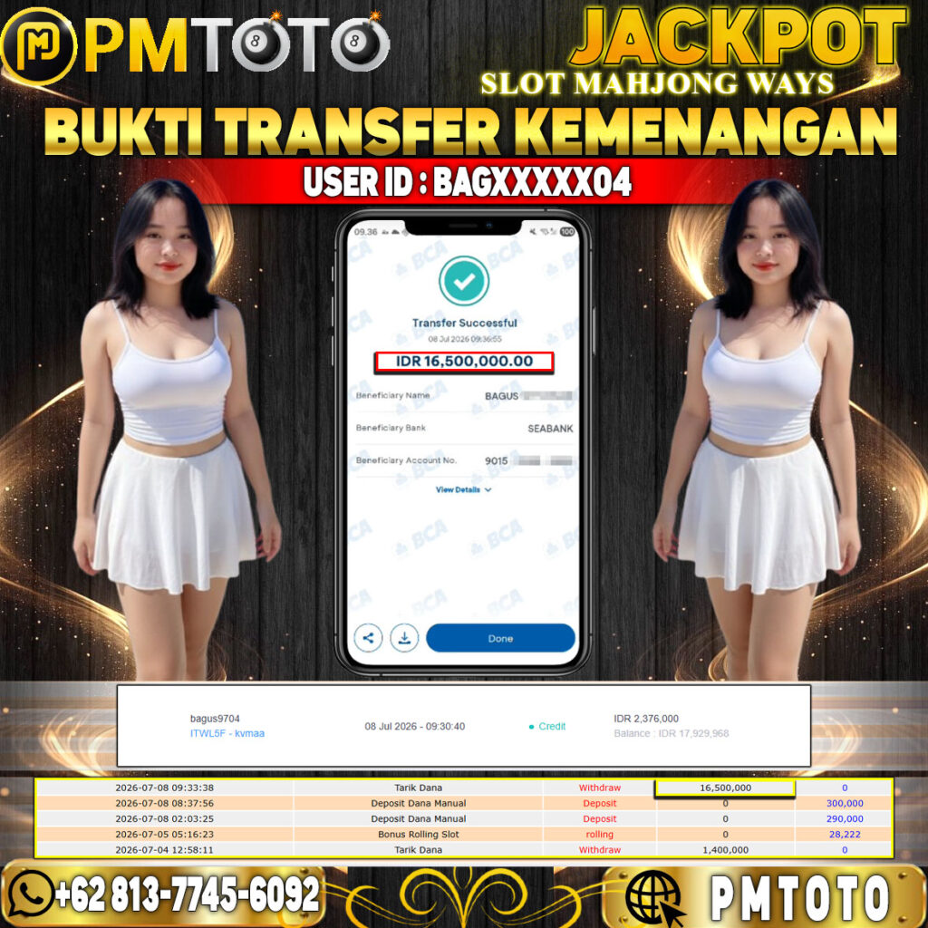 SELAMAT KEPADA MEMBER BAGXXXX04 JACKPOT 16.5 JUTA DI SLOT MAHJONG WAYS