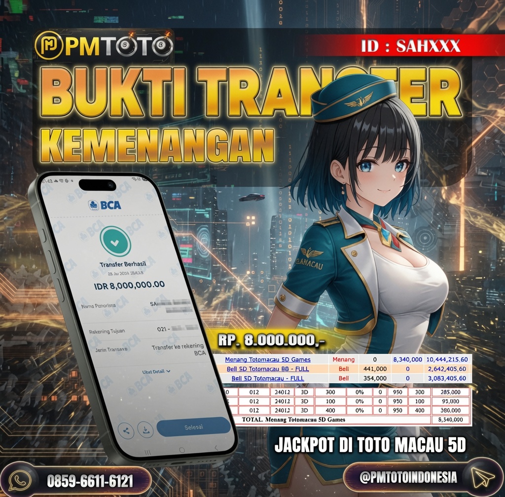 SELAMAT KEPADA MEMBER SAHXXX JACKPOT 8 JUTA DI TOGEL TOTO MACAU 5D