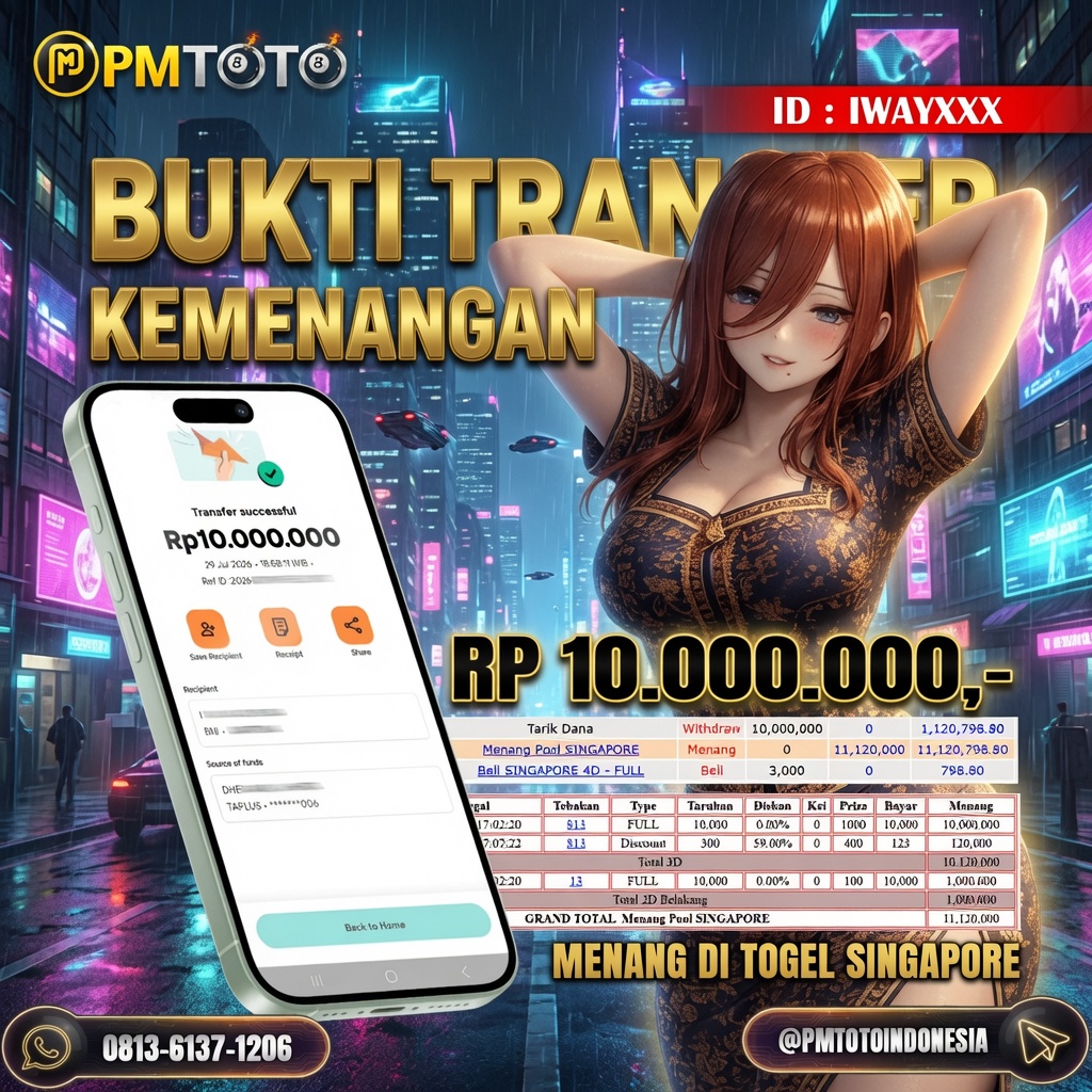 SELAMAT KEPADA MEMBER IWAYXXX JACKPOT 10 JUTA DI TOGEL SINGAPORE
