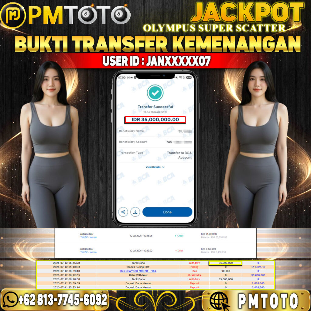 SELAMAT KEPADA MEMBER JANXXXX07 JACKPOT 35 JUTA DI SLOT GATES OF OLYMPUS SUPER SCATTER