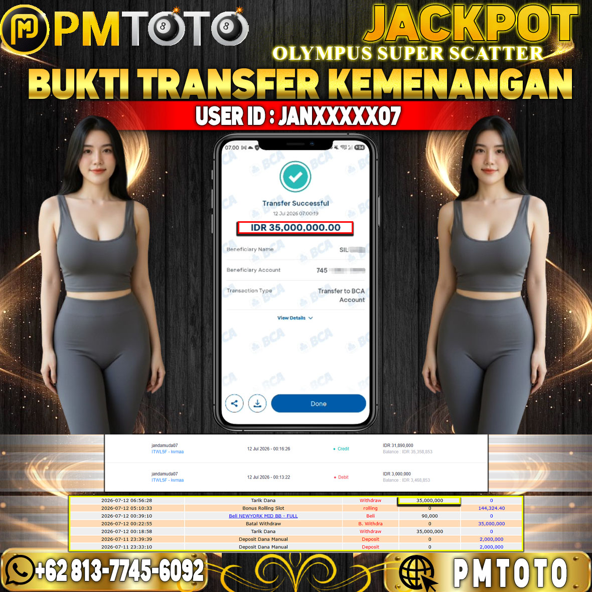 SELAMAT KEPADA MEMBER JANXXXX07 JACKPOT 35 JUTA DI SLOT GATES OF OLYMPUS SUPER SCATTER