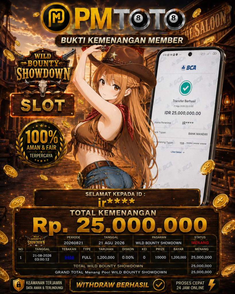 SELAMAT KEPADA MEMBER IRXXX JACKPOT 25 JUTA DI SLOT WILD BOUNTY SHOWDOWN