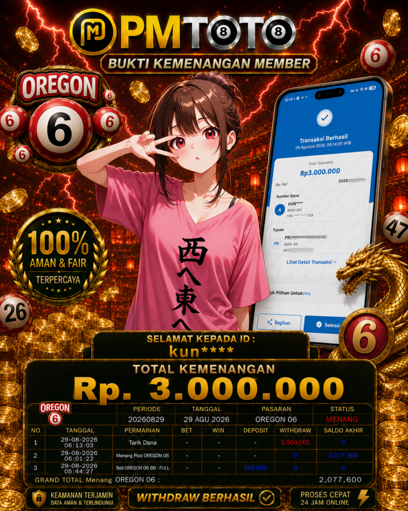SELAMAT KEPADA MEMBER KUNXXX JACKPOT 3 JUTA DI TOGEL OREGON 06