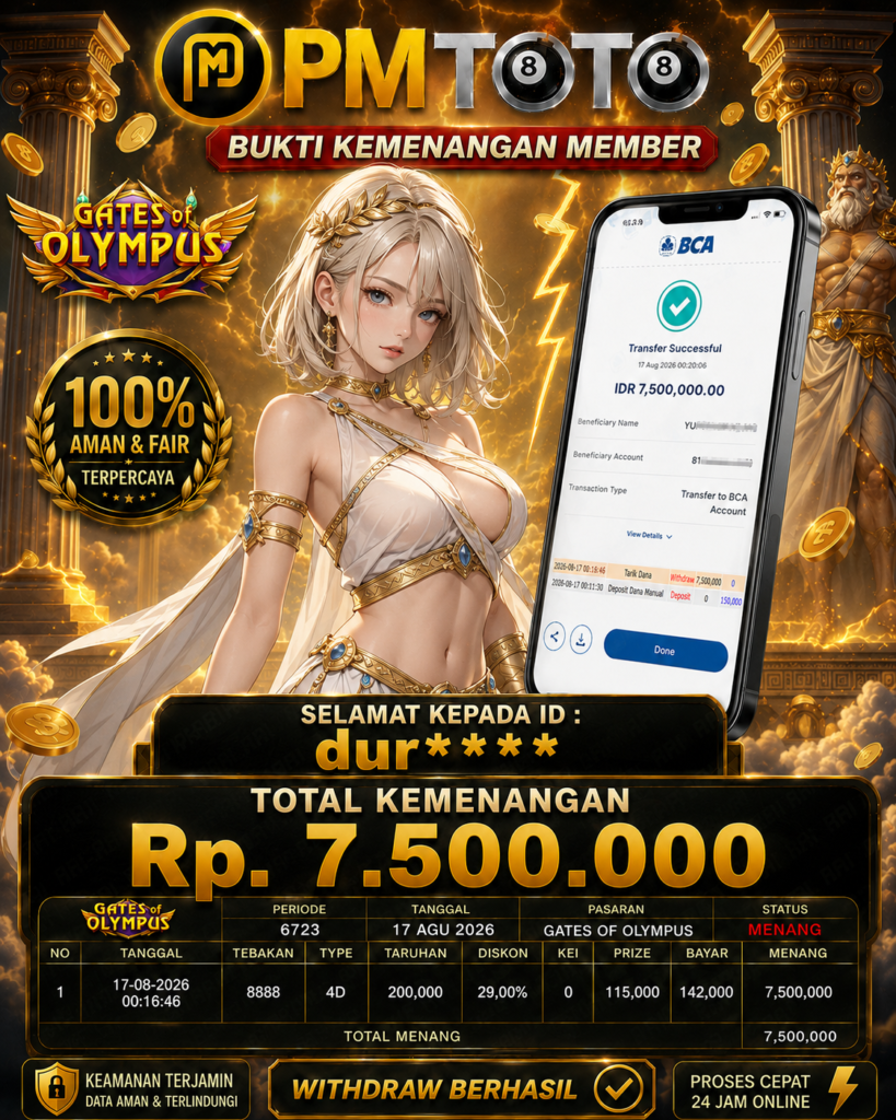 SELAMAT KEPADA MEMBER DURXXX JACKPOT 7.5 JUTA DI SLOT GATES OF OLYMPUS SUPER SCATTER
